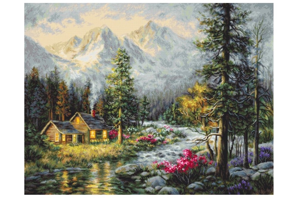 (image for) Gold Collection Camper's Cabin (18 count Aida)